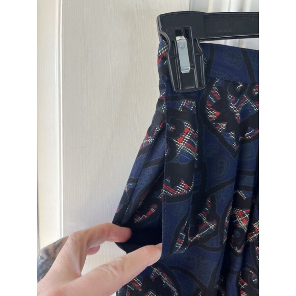 Vintage Country sophisticated By Pendleton Blue Black Printed MIDI Skirt Size 10 - Picture 5 of 6